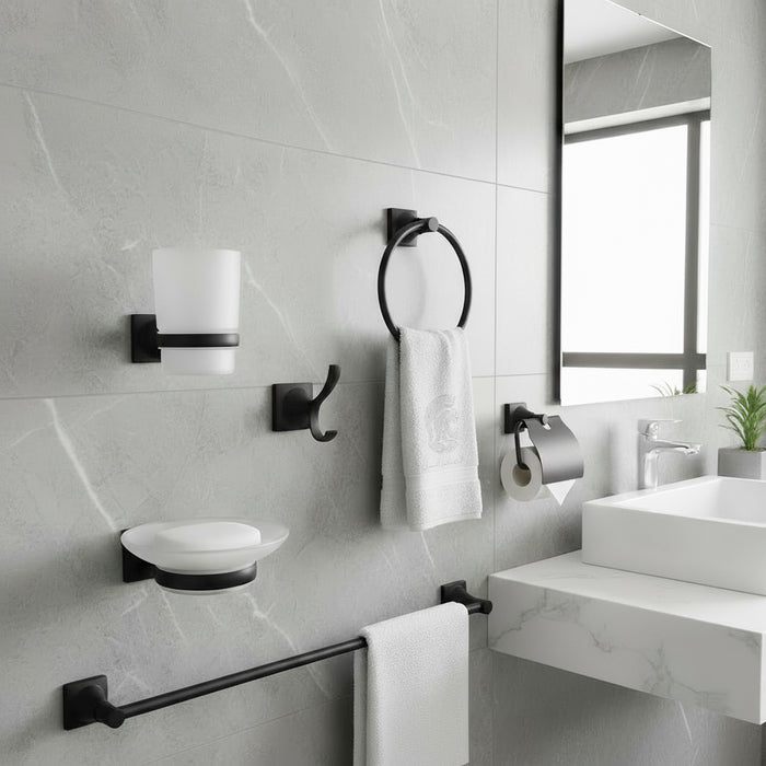 طقم اكسسوارات انفينيتي IN 150 B اسود مط 6 قطع استانلس ستيل