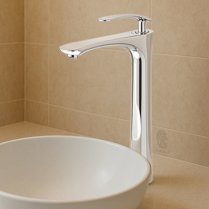 خلاط حوض عالي ديكور نيو الحداد كروم ارتفاع 30 سم