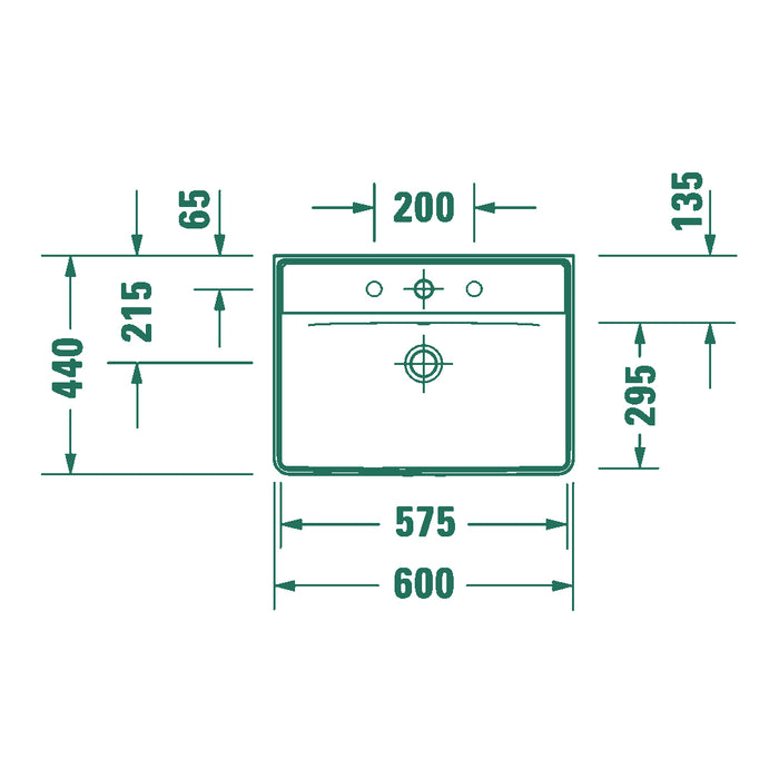 ( طلب مسبق )  حوض حمام ديورافيت دي نيو 2366600000 ابيض 60 سم بالعامود نصف ركبة