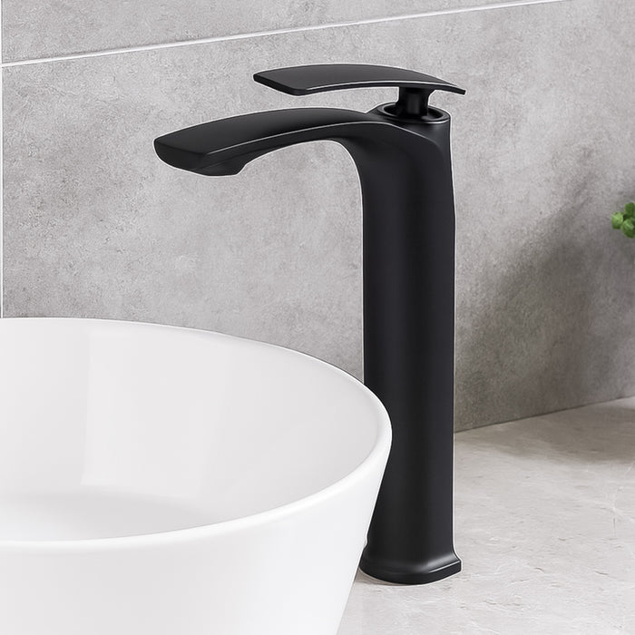 خلاط حوض عالي ديكور الحداد ورقة شجرة 1000260 اسود ارتفاع 31 سم