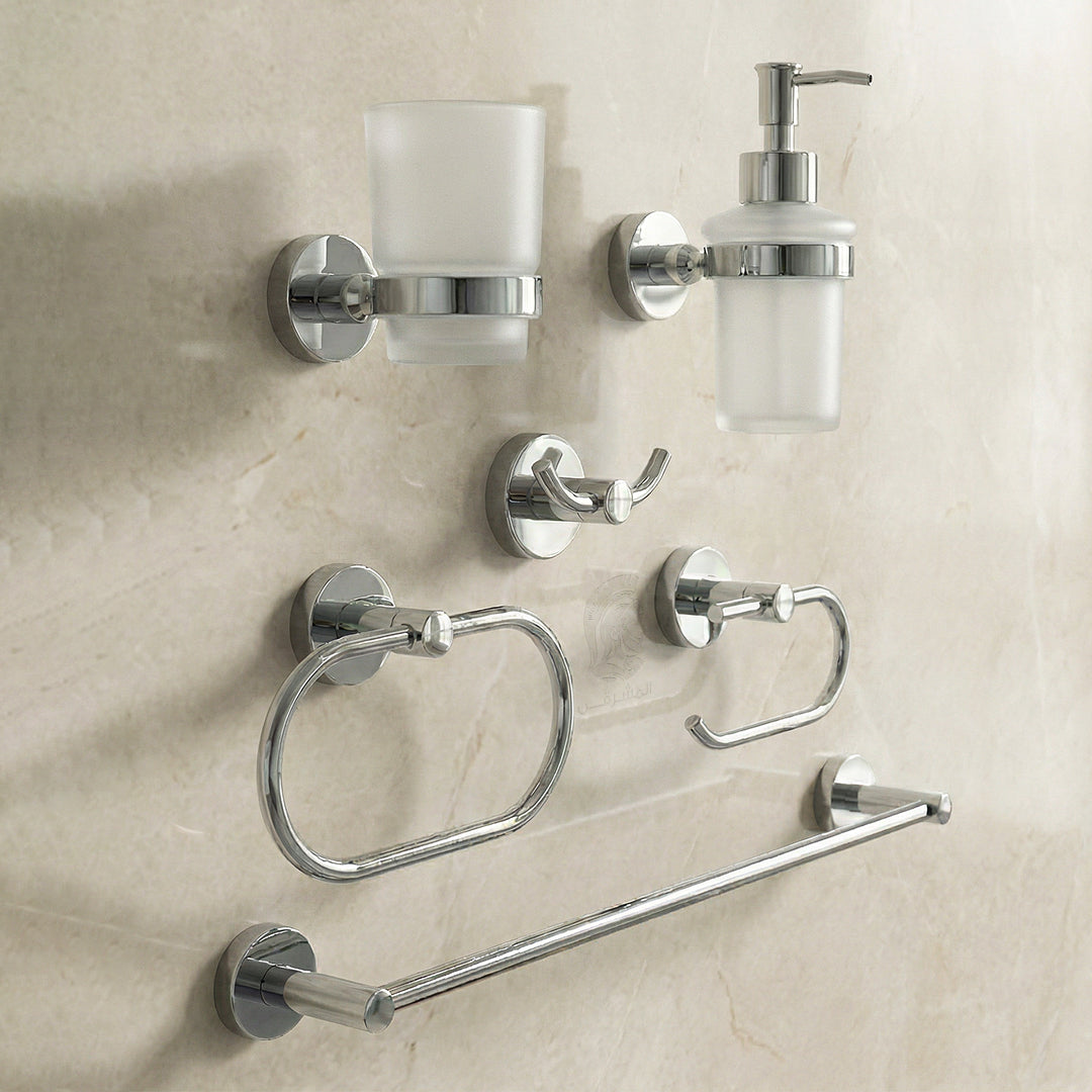 طقم اكسسوارات انفينيتي IN 1500 C كروم لامع 6 قطع استانلس ستيل