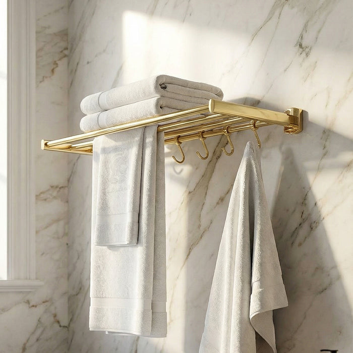 فواطة رباعية مستطيلة انفينيتي IN 3520 G ذهبي لامع 60 سم مع عدد 7 علاقات