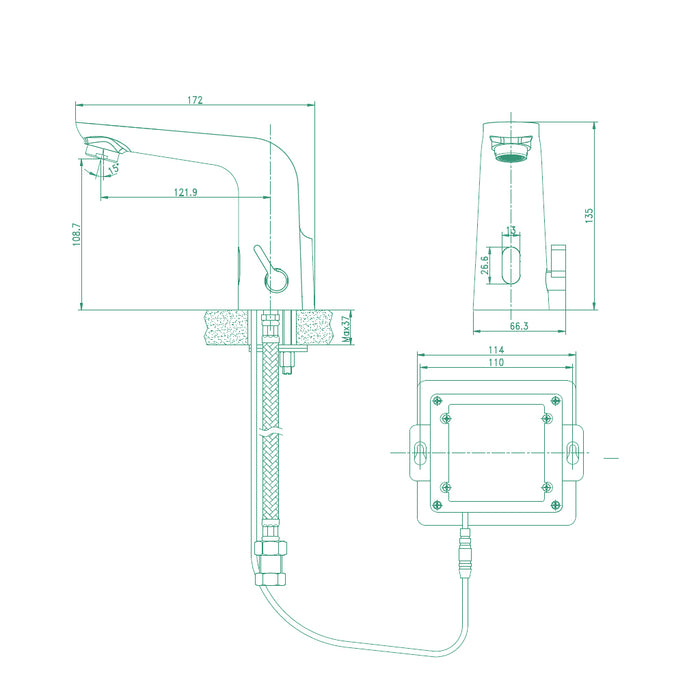 خلاط حوض سينسور بالأشعة تحت الحمراء ديورافيت 1140000E10 كروم
