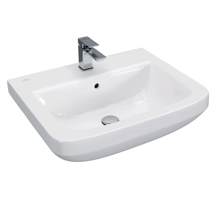 ( طلب مسبق )  حوض حمام بالعامود المعلق فيلروي اند بوخ ارشيتكتورا 5A396001 ابيض 60 سم بمجموعة التثبيت