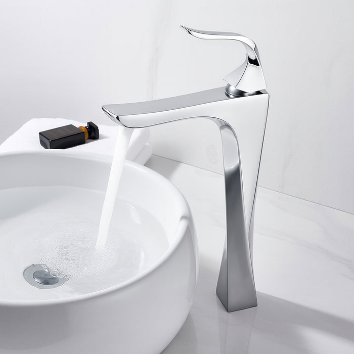 خلاط حوض عالي ديكور الحداد ملفوف 1000253 كروم ارتفاع 31 سم