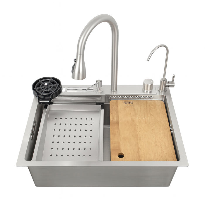 ( طلب مسبق )  حوض مطبخ سمارت TS S 700 C كروم 70 × 45 سم بجميع المشتملات