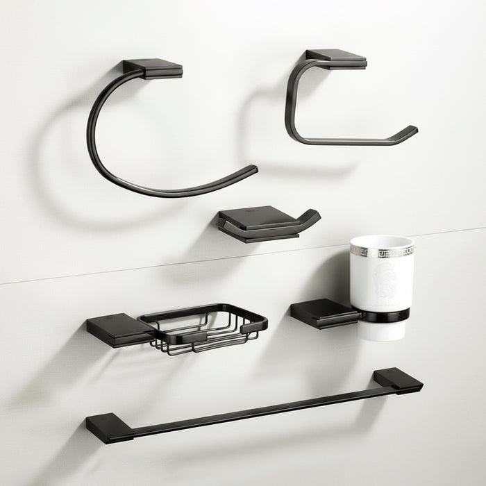 طقم اكسسوارات دريم DR 3000 B اسود مط 6 قطع استانلس ستيل