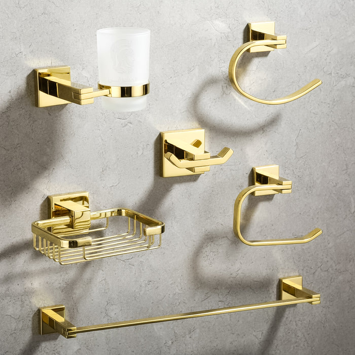 طقم اكسسوارات دريم DR 7200 G ذهبي لامع 6 قطع استانلس ستيل