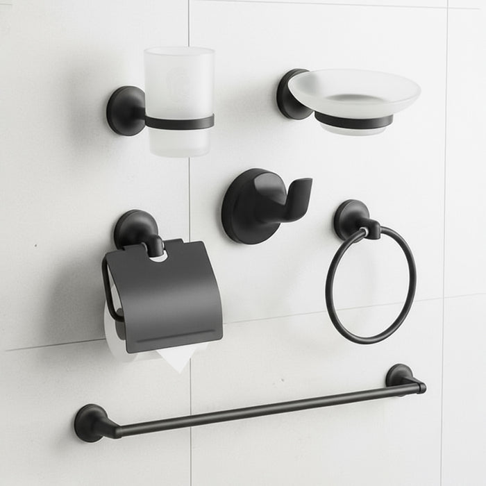 طقم اكسسوارات دريم DR 3200 B اسود مط 6 قطع استانلس ستيل