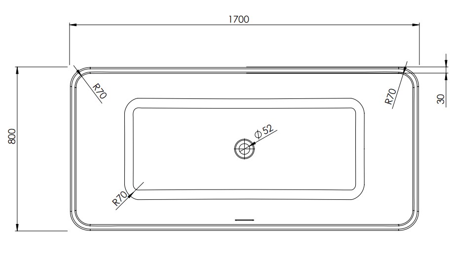 ( طلب مسبق ) بانيو مالديفز 0010066 بالجانب قطعة واحدة مقاس 80 × 170 سم من ساني بيور - Mashreqy