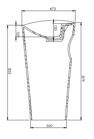 ( طلب مسبق ) حوض اوندا ارضى 0016001 مقاس 90 × 48 × 50 سم بالفايظ من ساني بيور - Mashreqy