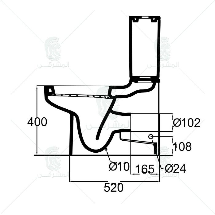 طقم حمام بلايا مرحاض ملاصق للحائط G4921-G4922 و حوض J5013 مقاس 65 سم بالعامود المعلق (نصف ركبة) من أيديال ستاندرد - Mashreqy