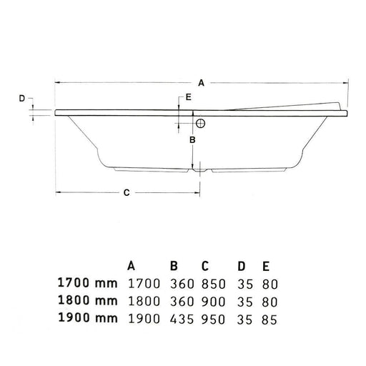 بانيو جاكوزى بالما 170 × 80 سم نظام 1 موتور 8 جيت مياه كروم بالطابق والفايظ والجوانب والشاسيه من ديورافيت - Mashreqy