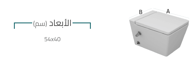 مرحاض معلق كيبلر 2561490075 بالشطاف الداخلى والسيديلى ذاتى الغلق شامل مجموعة التثبيت المقاس 40 × 54 سم من ساني بيور - Mashreqy