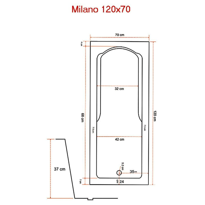 بانيو ميلانو 120 × 70 سم  من ميراج - Mashreqy
