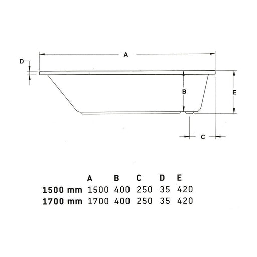 بانيو لاجون 800041 مقاس 150 × 70 × 42 سم من ديورافيت - Mashreqy