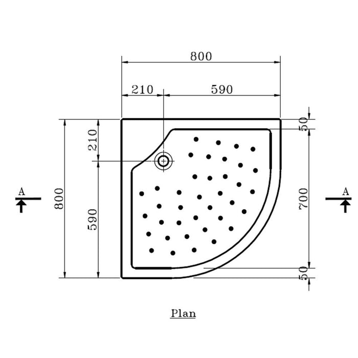 حمام قدم كورنر 80 × 80 × 17.5 سم بالجانب من ايديال ستاندرد - Mashreqy