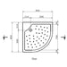 حمام قدم كورنر 80 × 80 × 17.5 سم بالجانب من ايديال ستاندرد - Mashreqy