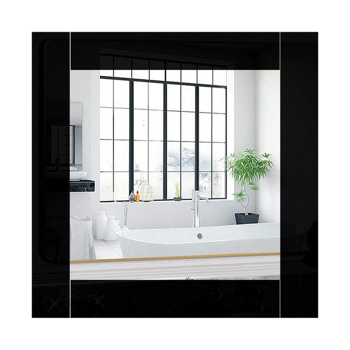 ( طلب مسبق ) مرأة لوحدة - يونت حمام مقاس 60 × 60 سم بإطار خشبى اللون أسود لامع من بيترا - Mashreqy