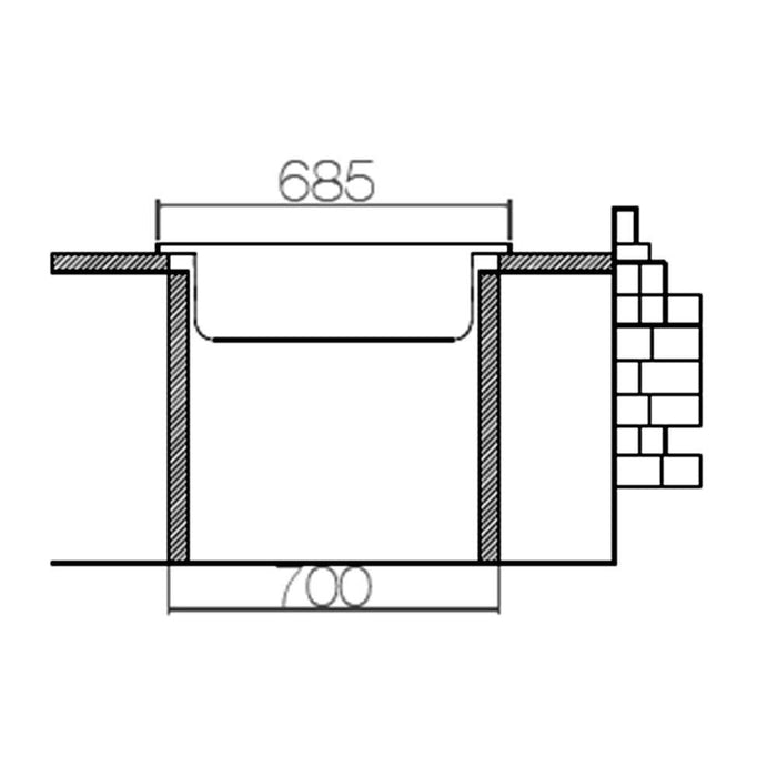 حله - حوض مطبخ استانلس تركي AS 91 مقاس 45.5 × 68.5 سم سمك 0.8 مم بالصرف من اصيل - Mashreqy