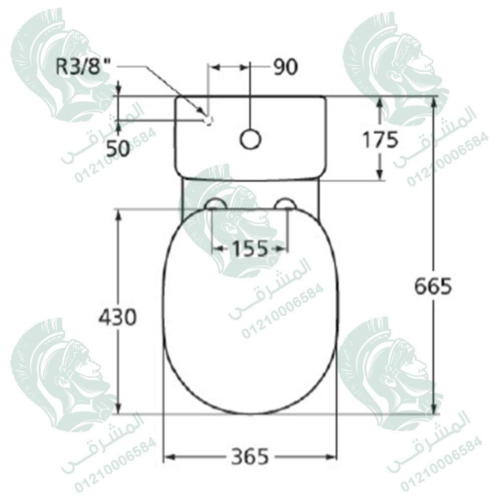 مرحاض كونكت ملاصق للحائط بالدش والسيديلى والخزان بالعدة وطقم التثبيت E782101 من ايديال ستاندرد - Mashreqy