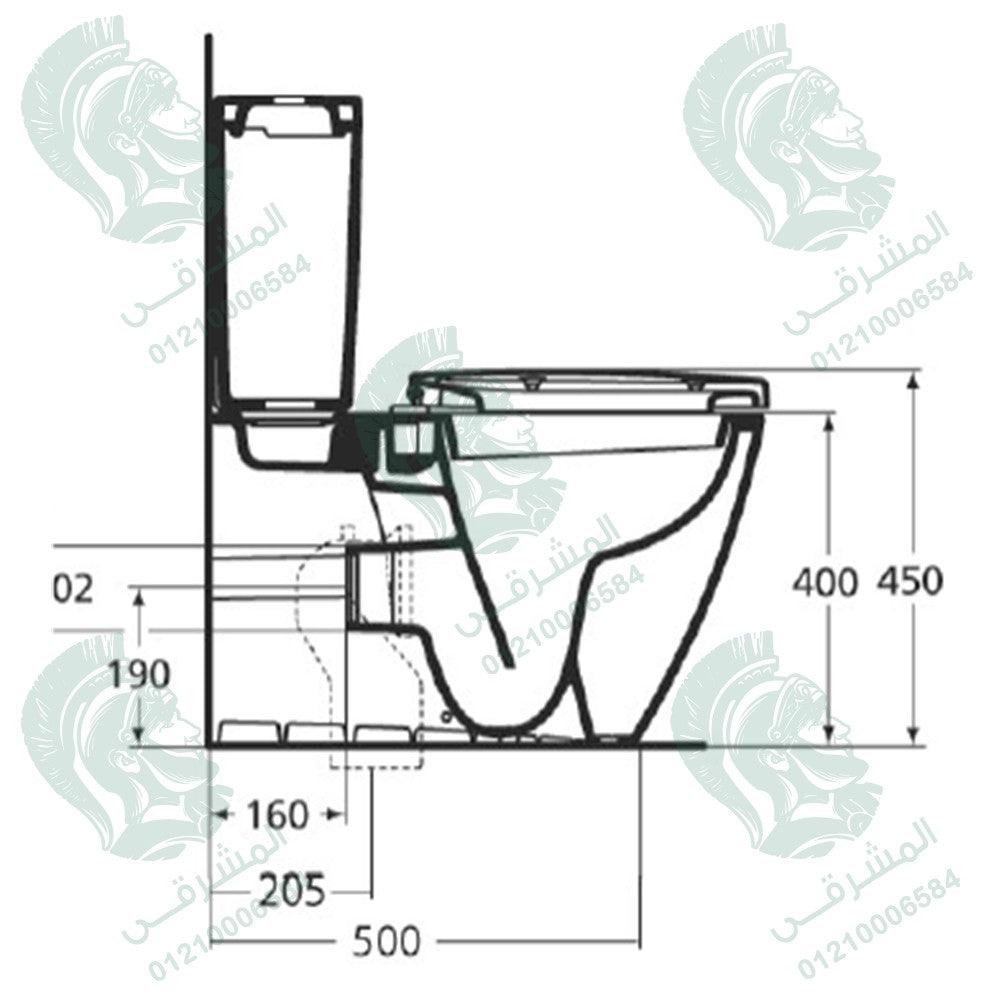 مرحاض كونكت ملاصق للحائط بالدش والسيديلى والخزان بالعدة وطقم التثبيت E782101 من ايديال ستاندرد - Mashreqy