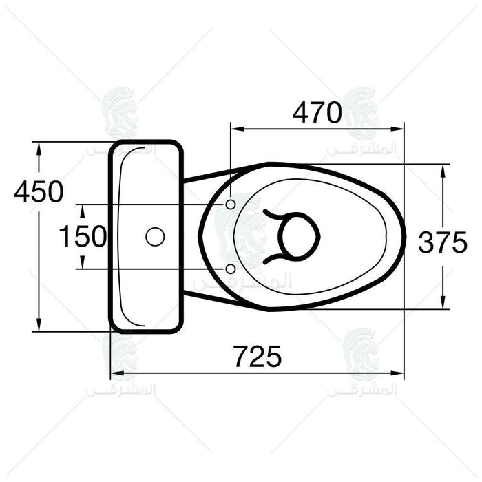 مرحاض نيوكابرى G0121 - G0122 بالشطاف الداخلى والسيديلى ذاتى الغلق والخزان بالعدة وطقم التثبيت من أيديال ستاندرد - Mashreqy