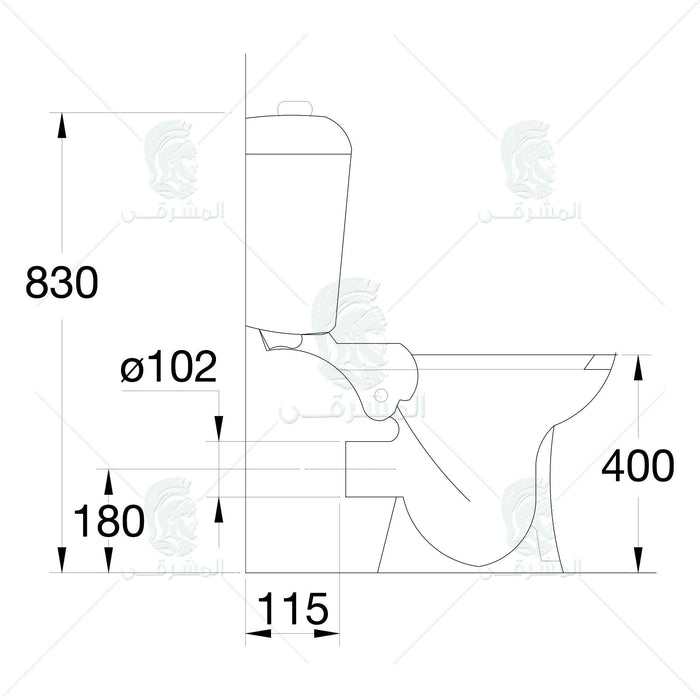 طقم حمام كيميرا مرحاض G0222-G0221 و حوض G0270 مقاس 70 سم بالعامود الطويل من أيديال ستاندرد - Mashreqy