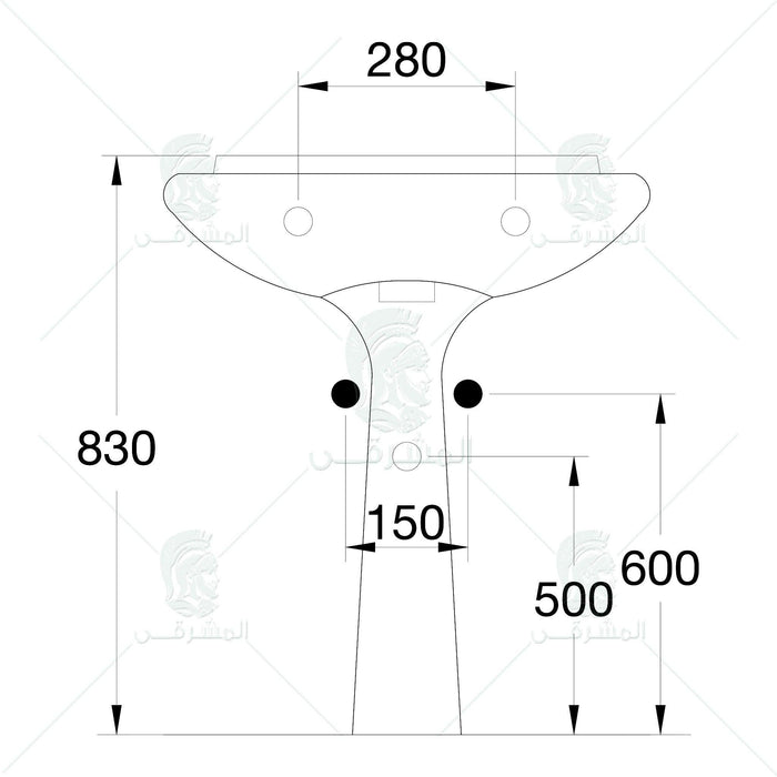 طقم حمام كيميرا مرحاض G0222-G0221 و حوض G0270 مقاس 70 سم بالعامود الطويل من أيديال ستاندرد - Mashreqy