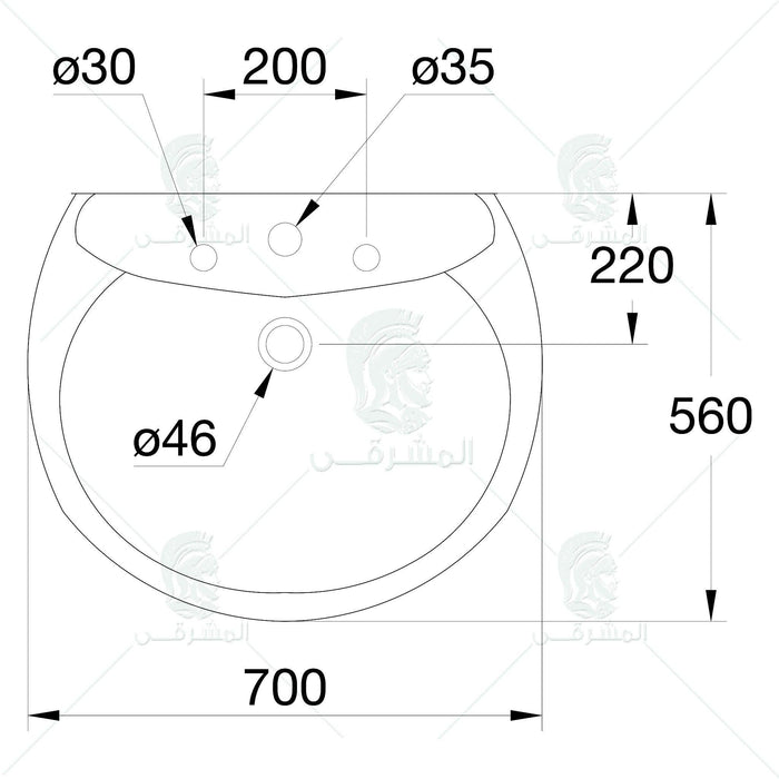 طقم حمام كيميرا مرحاض G0222-G0221 و حوض G0270 مقاس 70 سم بالعامود الطويل من أيديال ستاندرد - Mashreqy