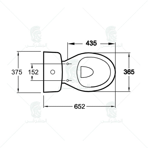 طقم حمام سبيس مرحاض كامل G0421-G0422 و حوض V1440 مقاس 60 سم بالعامود المعلق (نصف ركبة) من أيديال ستاندرد - Mashreqy