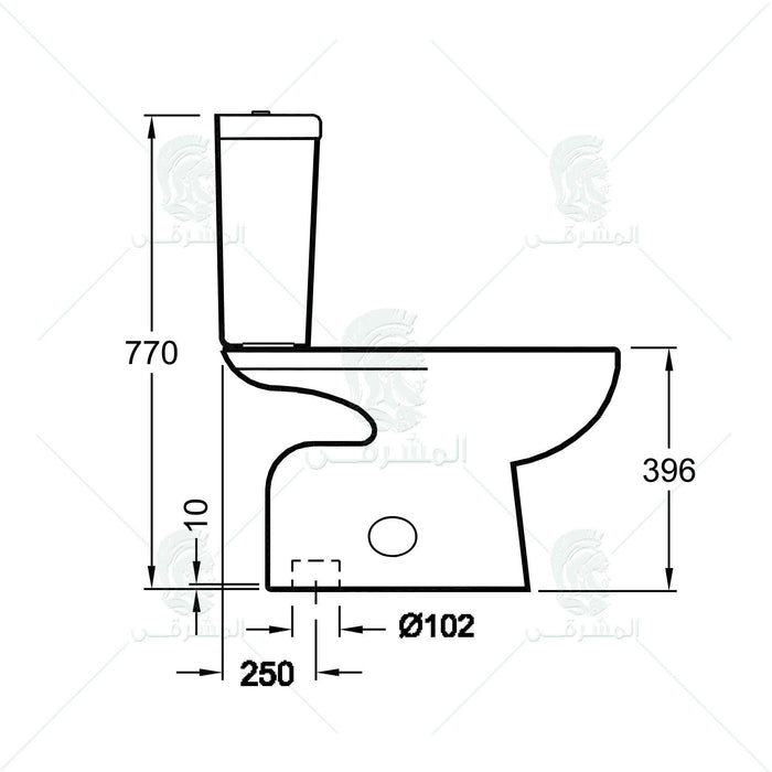 طقم حمام سبيس مرحاض كامل G0421-G0422 و حوض V1540 مقاس 55 سم بالعامود الطويل من أيديال ستاندرد - Mashreqy