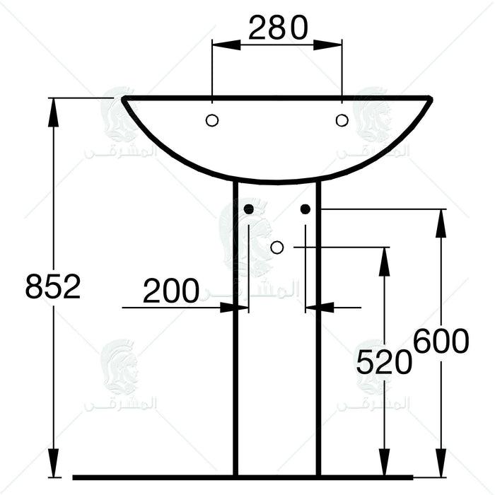 طقم حمام سبيس مرحاض كامل G0421-G0422 و حوض V1540 مقاس 55 سم بالعامود الطويل من أيديال ستاندرد - Mashreqy