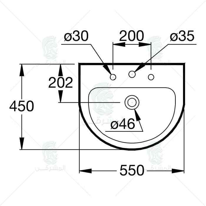 طقم حمام سبيس مرحاض كامل G0421-G0422 و حوض V1540 مقاس 55 سم بالعامود الطويل من أيديال ستاندرد - Mashreqy