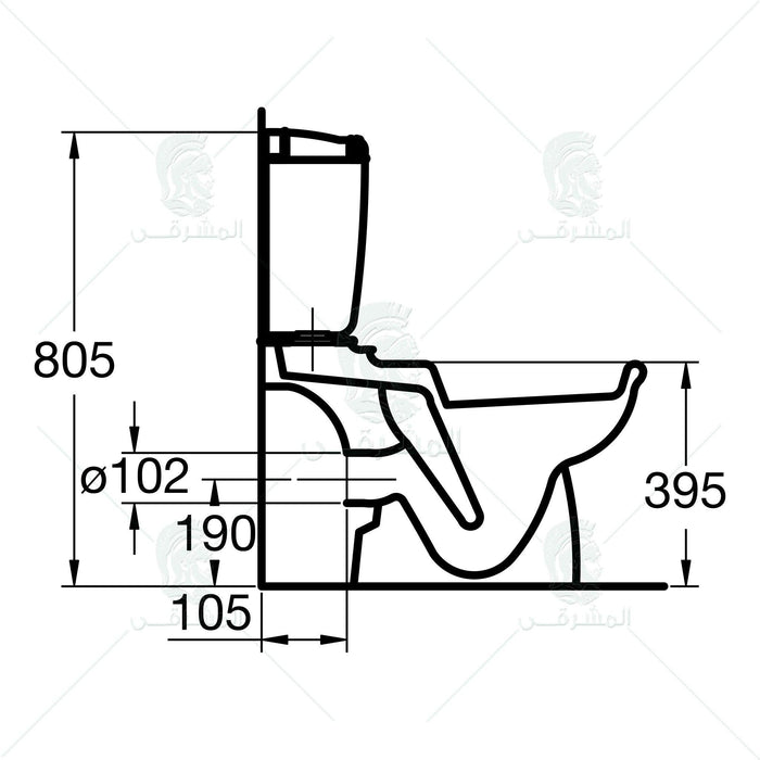 مرحاض سان ريمو G6422 - G6421 بالشطاف الداخلى والسيديلى والخزان بالعدة وطقم التثبيت من أيديال ستاندرد - Mashreqy