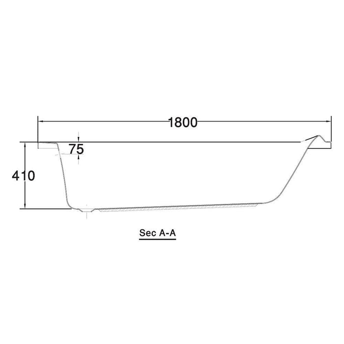 بانيو جاكوزى كونشيرتو 180 × 80 سم نظام ستاندر 8 وطقم جيت كروم بالجوانب والشاسية من ايديال ستاندرد - Mashreqy