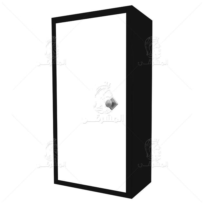 ( طلب مسبق ) صيدلية - خزانة خشب لامع MDF حائطى 1 باب 2 رف اللون أسود × أبيض مقاس 60 سم × 30 سم من المشرقى - Mashreqy