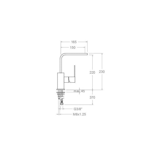 ( طلب مسبق ) خلاط حوض كواترو NK49 كود Eg4921 قلب سيراميك بقنطرة عالية متحركة و بيد واحدة للتحكم في المياة اللون كروم منتج مستورد أسبانى من رامون سولير - Mashreqy