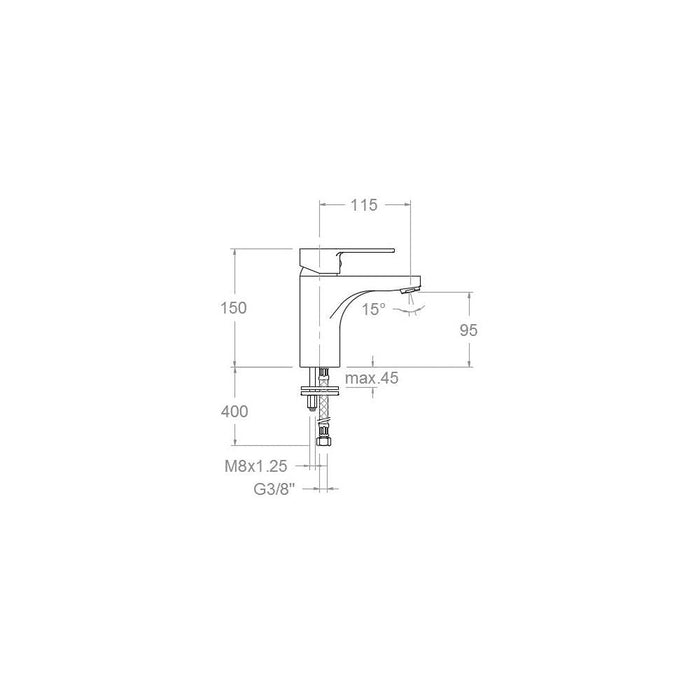 ( طلب مسبق ) خلاط حوض RS_Q93 كود EG9301VA قلب سيراميك بيد واحدة للتحكم في المياة اللون كروم منتج مستورد أسبانى من رامون سولير - Mashreqy