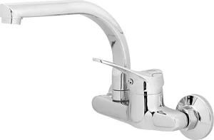 Diamond Red Wall-Mounted Kitchen Mixer with Movable Upper Spout, Chrome