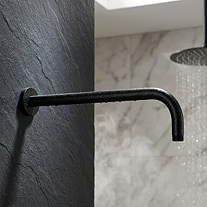 Spanish Round Concealed Top Shower Arm, Matte Black, 36 cm, B6411341