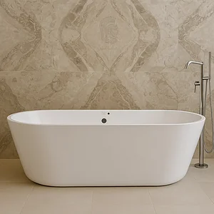 Red Sea Hapi Seamless Bathtub, 150 × 75 cm, with Panels and Frame, White