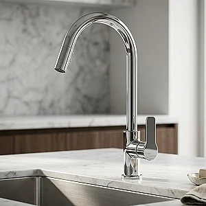 Global Standard Sky GS L 1110-CP Pull-Out Kitchen Mixer, Glossy Chrome, 2-Function Head, 42 cm Height