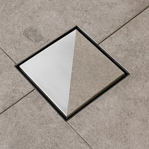 غطاء بيبه استانلس الفا SD DV15 كروم 15 × 15 سم سُمك 1 مللي بغطاء وجه استانلس ووجه مفرغ لتركيب سيراميك