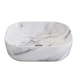 Sanipure Vega Calacatta Countertop Basin, 46 cm