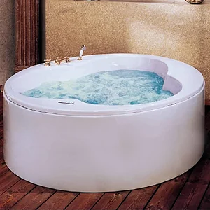 بانيو جاكوزى ايلاند GA627 دائرى مقاس 180 سم نظام كومبى بلس 24 ضغط هواء و طقم جيت كروم الجاكوزى يشمل الصرف و الجوانب و الشاسية من أيديال ستاندرد