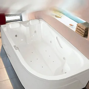 Ideal Standard Tonic G9218 Jacuzzi 180 × 120 cm, Combi 18 System, Chrome Jet Set with Chrome Handle, Side Panels and Frame