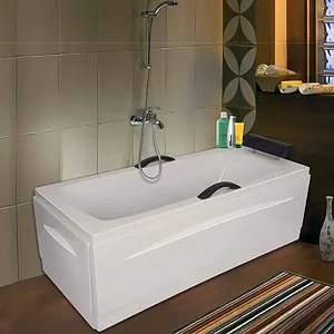 El Tib Super Paris Jacuzzi Bathtub 170 × 70 cm, 2 Motors System, 8 Water Jets & 16 Air Jets, Chrome, with Waste, Overflow, Panels and Frame