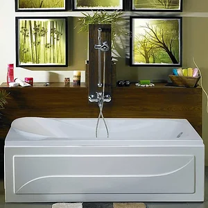 El Tib Barcelona Jacuzzi 150 × 70 cm, 1 Motor 8 Water Jets Chrome with Waste, Overflow, Panels and Frame