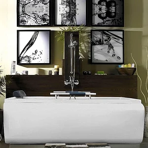 El Tib Madrid Jacuzzi Bathtub 150 × 70 cm, 1 Motor 8 Water Jets System, with Drain, Overflow, Panels and Frame, Chrome